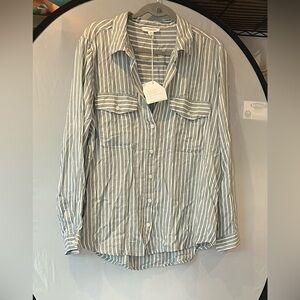 beachlunchlounge Gray Striped Shirt
